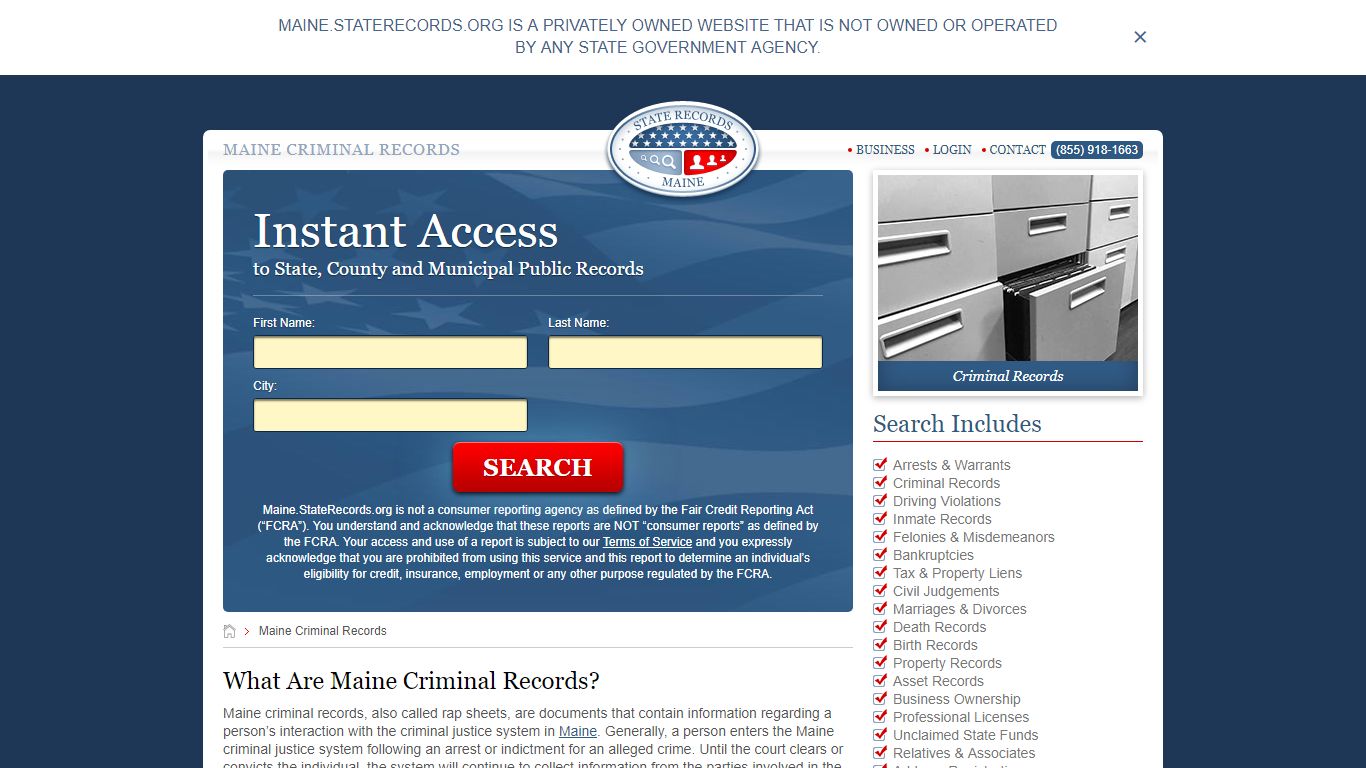 Maine Criminal Records | StateRecords.org